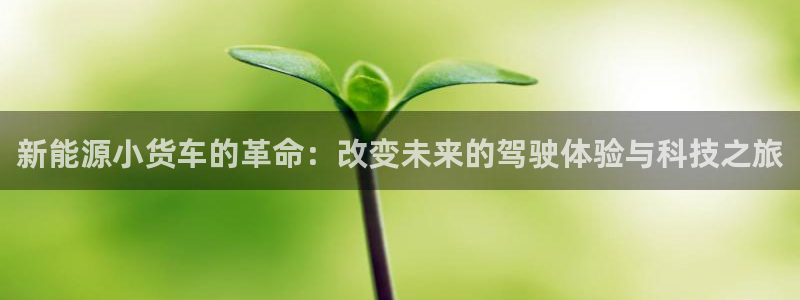 新宝gg 注册:新能源小货车的革命:改变未来的驾驶体验与科技