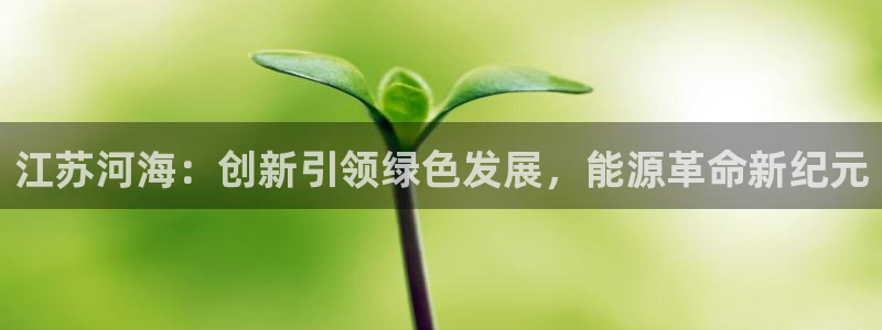 新宝gg 主管:江苏河海:创新引领绿色发展,能源革命新纪元